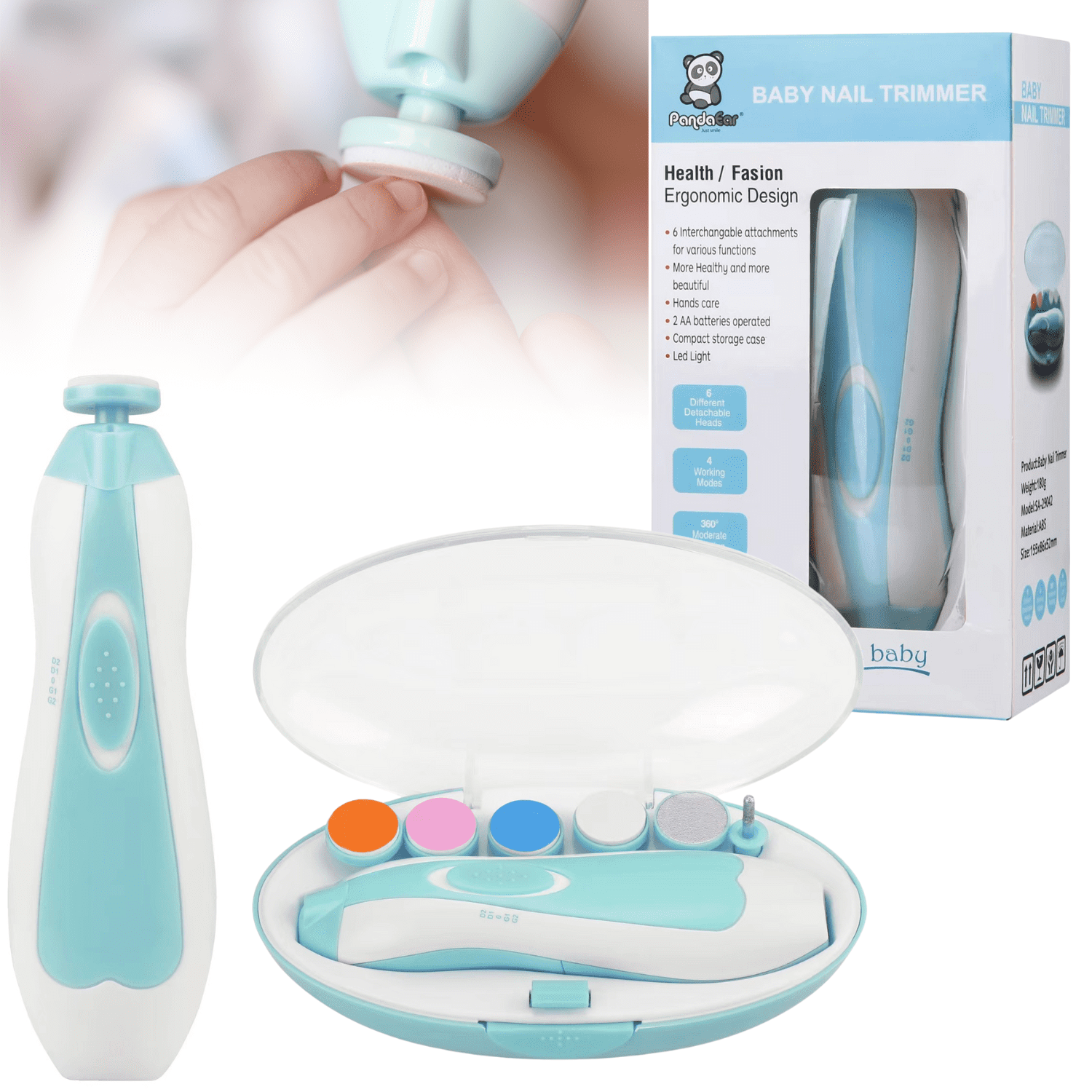 PandaEar Baby Nail Trimmer Electric Baby Nail Clippers Safe Baby Nail File Kit with Extra 6 Replacement Pads Blue 4e6f762e ff10 4e4f b77a e48dff36610f.e7f21ca2e4616851e46be1abf8957adb