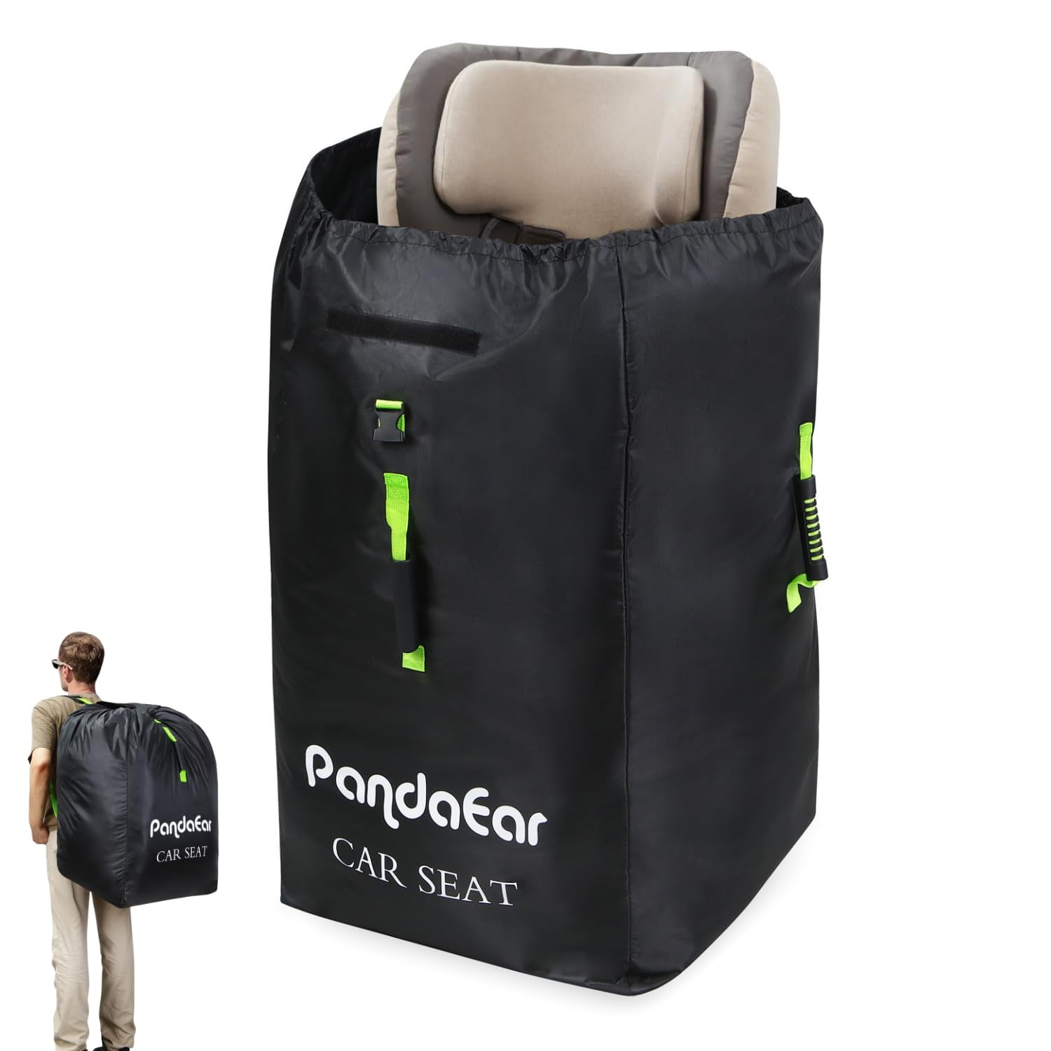 PandaEar Car Seat Travel Bag Backpack for Airplane, WaterResistant Car