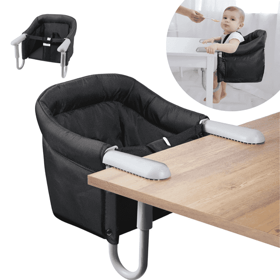 PandaEar Hook On High Chair Baby Portable High Chair for Travel Table High Chair Clip On Baby Chair Booster Seat Black