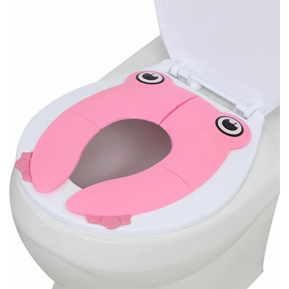 PandaEar Toilet Seat Cover | Folding Travel Toilet Seat for Children and Potty Training | Portable Silicone Toilet Seat for Toddlers, Boys & Girls with Non-Slip Silicone Pads