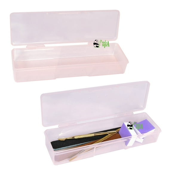 PandaSpa Set of 2 Multifunctional Tool Box for Supplies Storage, Manicurist Nails Pedicure Small size Pink + Purple