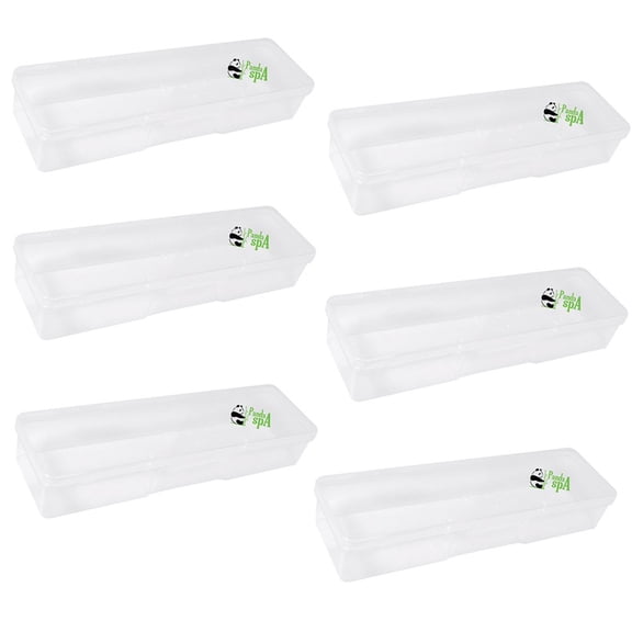 PandaSpa Set of 6 Multifunctional Tool Box for Supplies Storage, Manicurist Nails Pedicure Small size Clear