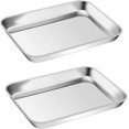 thumbnail image 1 of PandaTop 2-pack Square Baking Pan,Stainless Steel Baking Pans Tray Cookie Sheet Toaster Oven Tray Pan Cookie Pan,（9*6.7*0.98inch）Superior Mirror Finish & Rust Free,Easy Clean & Dishwasher Safe, 1 of 5