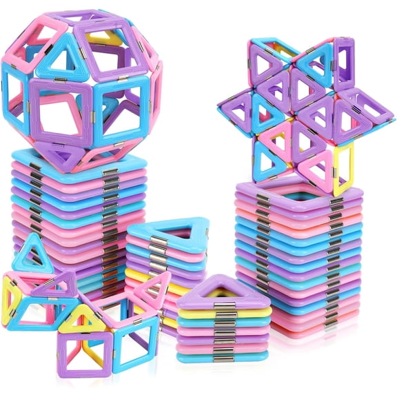 PandaTop 30PCS Magnetic Building Blocks Tiles for Girls Boys Kids Learning Educational Magnets Toys Set for 3 4 5 6 7 8+ Year Old STEM Toy Christmas Birthday Gifts