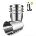 thumbnail image 1 of PandaTop 4 Pcs Stainless Steel Cup, 8Oz/260ml Shatterproof Metal Cups Reusable Metal Beer Tumbler,Stackable Drinking Cups Premium Metal Drinking Glasses for Kids and Adults,Silver, 1 of 9