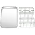 thumbnail image 1 of PandaTop Baking Tray +Cooling Rack set,Stainless Steel Small Baking Pan and Cooling Rack for Oven Baking Cooking,Nonstick Baking Pan Tray,Easy Clean,10.2*7.8*0.98In, 1 of 7