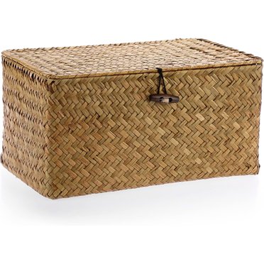 BlueMake Shelf Baskets with Lids Wicker Storage Baskets for Shelves ...