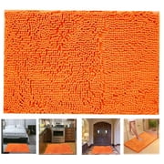 PandaTop Bathroom Bath Rug 24x16inch, Thick Soft Absorbent Chenille Bath Rugs with Non-Slip Rubber Backing Quick Dry Mats, Machine Washable Rugs for Bathroom, Shower, and Tub,Orange