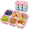 thumbnail image 1 of PandaTop Bento Snack Boxes - Reusable 5-Compartment Food Containers for Kids/Toddle/Adults,Divided Snack Containers for School, Work and Travel, Set of 4 Plastic Food Storage Containers, 1 of 8