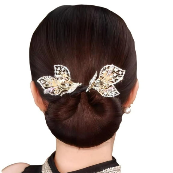 PandaXun Flower Hair Clip Lazy Hair Curler For Creating Deft Buns Whale Tail Rhinestone Flower Hair Clip Ideal Hairpin For Women With Long Thick Hair For Daily Wear And Special Occasions
