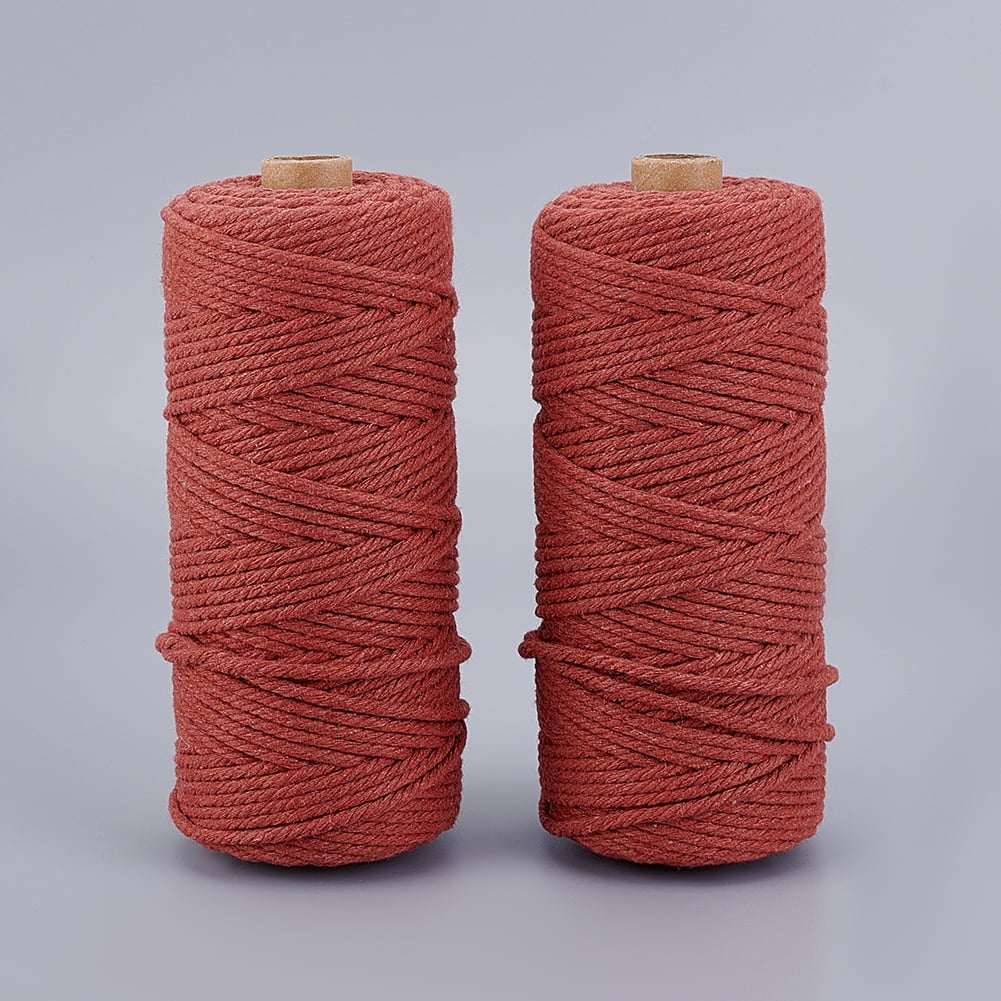 Pandabeadsfindings Rust Red Macrame cord Cotton Crafting Cord - 2 Rolls Value Pack for Handmade Creations