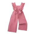 thumbnail image 1 of Pandaie 2-6Y Girls Jumpsuit Kids Fashion Ruffle Sleeveless Wide Leg Romper Bodysuit Bow Smocked Back Summer Outfits Red, 1 of 9