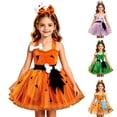 thumbnail image 1 of Pandaie 2 Piece Girls Kids Halloween Costume Tulle Tutu Dress Carnival Cosplay Outfits for Theme Dress Up Party Blue,4-6 Years, 1 of 6