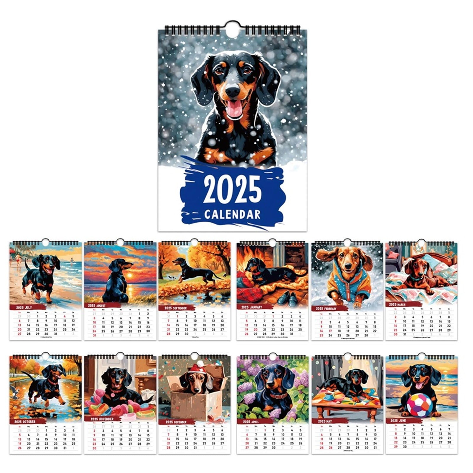 Pandaie 2025 Wall Calendar Cute Dogs in Anime Calendar 2025 From Jan