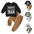 thumbnail image 1 of Pandaie 3M-3Y Toddler Baby Boy Sweatshirt Outfit Mamas Little Man Long Sleeve Shirt Jogger Pants Fall Winter Spring Clothes Set Black, 1 of 8