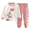 thumbnail image 1 of Pandaie 3M-6Y Girls Boys Pajamas Kids 2 Piece Pjs Set Toddler Cute Sleepwear Clothes Long Sleeve Tee Tops and Pants Outfits Pink, 1 of 4