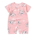 thumbnail image 1 of Pandaie Baby Boy Short Romper Summer Botton Down One Piece Outfit Newborn Cute Jumpsuit Infant Spring Sleepwear Clothes 0-6 Months Pink, 1 of 3