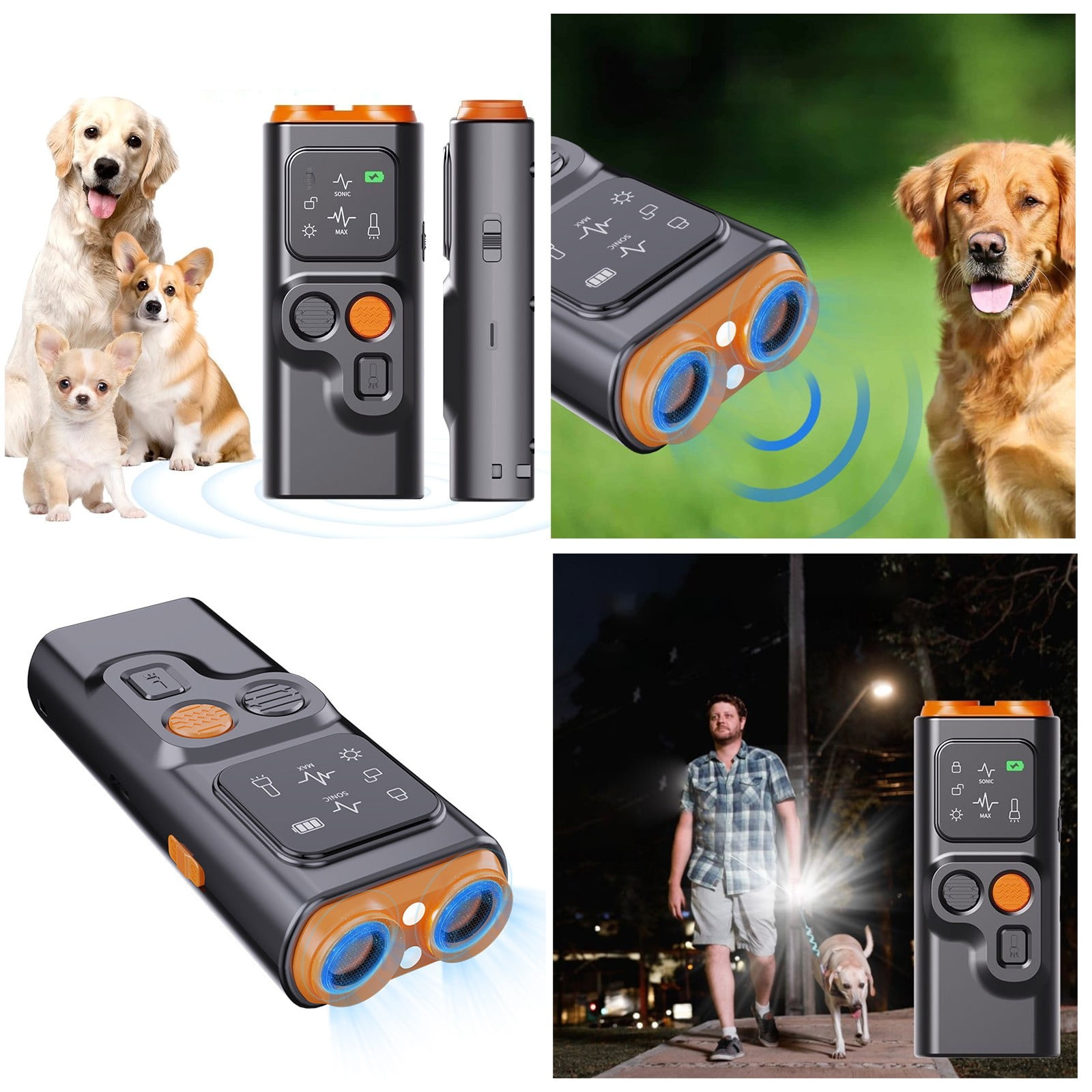 Pandaie Bark Guard Anti Barking Device for Dogs with HD Display and LED