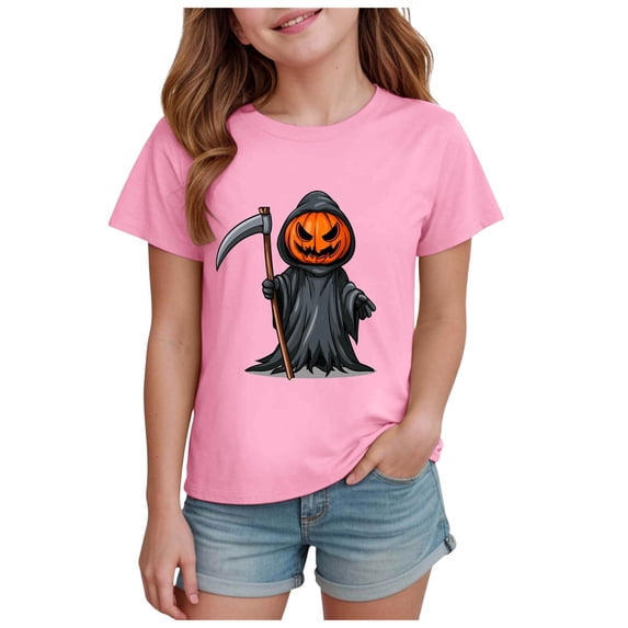 Pandaie Boys Girls Summer Clothes Tops Kids Short Sleeve Shirts 3 5 7 9T 4 6 8Y Toddler Baby Fall Casual Tee Pink,3-4 Years