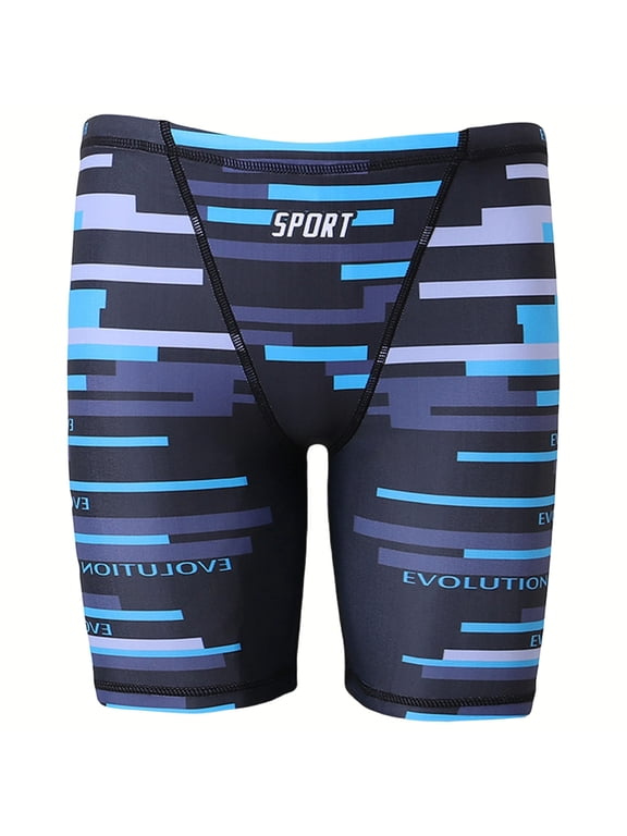 Boys' Swim Jammers Youth Competitive Racing Team Sport Swimsuit Trunks Athletic Quick Dry Slim Swimming Shorts 11-12 T,Light Blue
