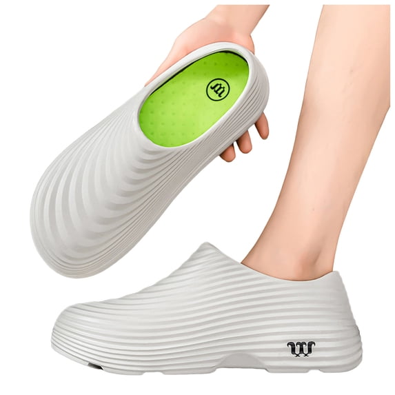 Pandaie Chef Shoes for Men Women Unisex Non Slip Waterproof Closed Toe Work Clogs for Nursing Kitchen Restaurant Food Service Grey 8.5