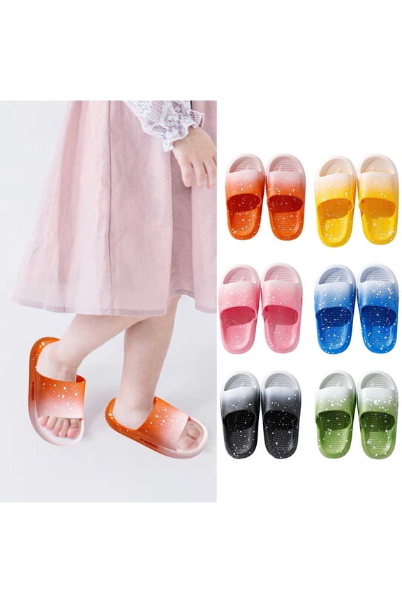 Cloud Slides for Kids Boys Girls Non Slip Pillow Slippers Open Toe Bathroom Shower Shoes Indoor Outdoor Walking Sandals Black Size 7.5 Toddler