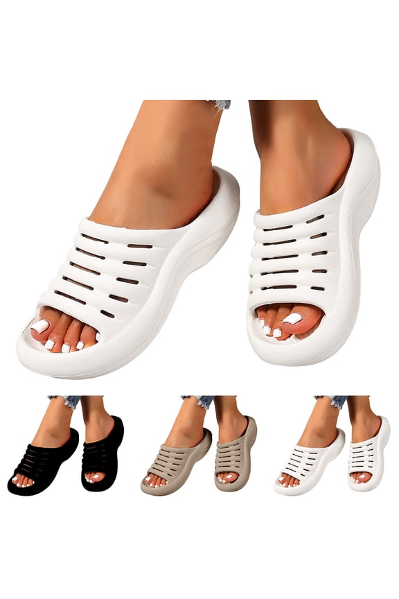 Cloud Slides for Women 2026 Arch Support Slide Sandals Recovery Platform Pillow Slippers for House Shower Pool Beach Indoor Outdoor Walking Black Size 8