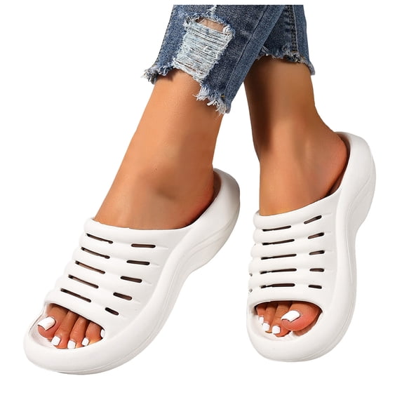 Pandaie Cloud Slides for Women 2026 Arch Support Slide Sandals Recovery Platform Pillow Slippers for House Shower Pool Beach Indoor Outdoor Walking White Size 7