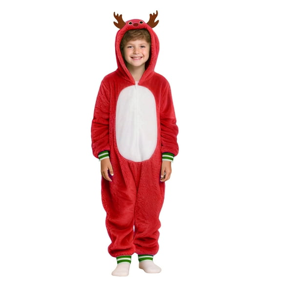 Pandaie Family Christmas Pajamas Matching Sets Womens Mens Kids Xmas Pjs Onesies Holiday Reindeer Sleepwear Outfits Plush Warm Winter Clothes Red 2-3 Years