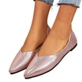 thumbnail image 1 of Pandaie Flats for Womens Shiny Closed Pointed Toe Ballet Flat Shoes Comfortable Slip on Casual Dressy Ladies Work Walking Loafers Red Size 6.5, 1 of 8