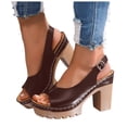 thumbnail image 1 of Pandaie Heeled Sandals for Women 2026 Open Toe Dressy Chunky High Heels Slingback Platform Wedge Mules Bridal Party Wedding Shoes Brown 9.5, 1 of 7