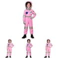thumbnail image 1 of Pandaie Kids Astronaut Romper Outfit Boy Girl 3Pcs Sets Funny Long Sleeve Fall Winter Jumpsuit Clothes Light Pink,8-10 Years, 1 of 7