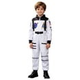 thumbnail image 1 of Pandaie Kids Boys Girls Space Astronaut Costume Suit Long Sleeve Zipper Jumpsuit for Halloween Cosplay Holiday Present White,3-4 Years, 1 of 5