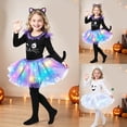 thumbnail image 1 of Pandaie Little Girls Tulle Cat Halloween Costume Dress Set 4T 5T 6T 7T with Headband and Tights for Halloween Pretend Play Black,7-9 Years, 1 of 5