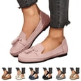 thumbnail image 1 of Pandaie Loafers for Women Comfortable Suede Tassel Walking Slip on Flats Shoes Lightweight Business Casual Work Penny Loafer Black Size 9.5, 1 of 9