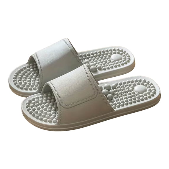 Pandaie Massage Slippers for Women Men Plantar Fasciitis Bathroom Slides Quick Drying Non Slip Shower Shoes Sandals Stress Reliefs Gifts Grey Size 9.5