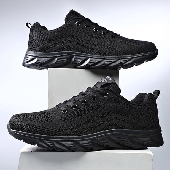 Pandaie Men's Casual Running Shoes Non Slip Lightweight & Breathable Walking Fashion Sneakers Athletic Mesh Workout Sports Sneaker Black 10.5