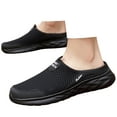 thumbnail image 1 of Pandaie Men's Open Back Sneaker Clogs Breathable Knit Mules Shoes Lightweight Slip on Sneakers Casual Walking Slides with Arch Support Black Size 7.5, 1 of 9