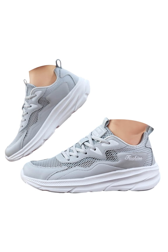 Men's Running Shoes Lightweight Breathable Walking Tennis Sneakers Lace up Athletic Workout Gym Casual Shoes (Grey,9)