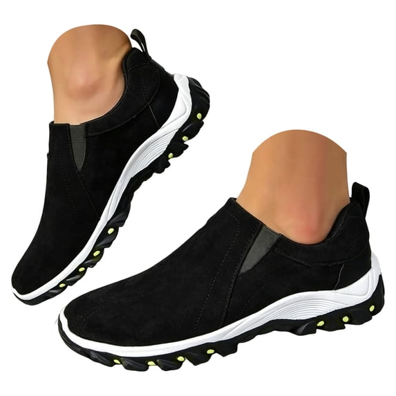 Pandaie Men's Slip on Loafer Walking Shoes Faux Suede Comfortable Lightweight Outdoor Hiking Sneakers Non Slip Casual Fashionable Work Shoe Size 7‑12