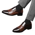 thumbnail image 1 of Pandaie Mens Dress Shoes Leather Casual Derby Oxfords Classic Formal Modern Slip on Work Loafers for Men Coffee 10, 1 of 8