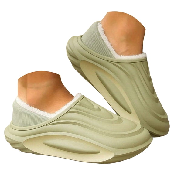 Pandaie Mens Womens Couple Winter Clog Shoes Waterproof Fleece Lined Closed Back Mule for Indoor Outdoor Use Size 5.5‑9.5