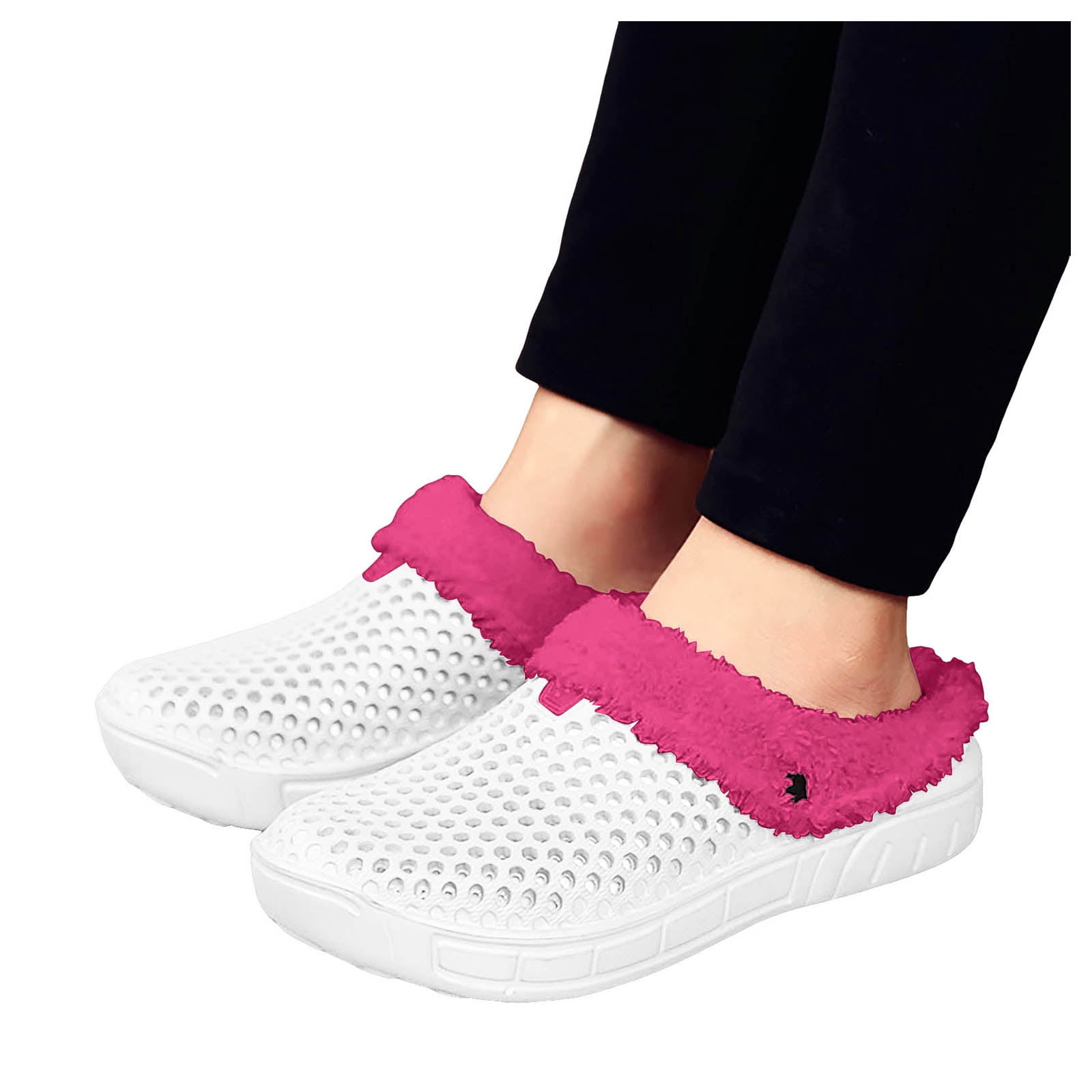 SECHRITE Kids Fleece Lined Clogs - Fur Lined Garden Shoes & House Slippers For Boys And Girls