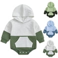 thumbnail image 1 of Pandaie Newborn Baby Boy Girl Hoodie Sweatshirt Romper Long Sleeve Bodysuit Hoodie Fall Winter Clothes Outfit Grey 12-18 Months, 1 of 5