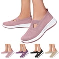 thumbnail image 1 of Pandaie Orthopedic Shoes for Women Wide Width Breathable Walking Slip on Sneakers Comfortable Arch Support Nurse Shoes Black Size 6, 1 of 9
