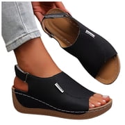 Pandaie Orthopedic Wedge Sandals for Women 2026 Summer Slingback Arch Support Platform Wide Width Beach Vacation Shoes Size 6-10