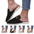 thumbnail image 1 of Pandaie Penny Loafers for Women Comfortable Slip on Suede Loafer Mules Closed Toe Backless Slides Business Casual Dress Flats Shoes Khaki Size 6, 1 of 9