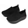 thumbnail image 1 of Pandaie Platform Loafers for Women Comfortable Slip on Casual Shoes Thick Bottom Lightweight Work Walking Running Shoes Black 10.5, 1 of 5