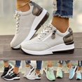 thumbnail image 1 of Pandaie Platform Sneakers for Women Wedge Non-Slip Comfortable Tennis Shoes Leather Chunky Fashion Casual Sneakers with Side Zipper for Walking Traveling Black 5.5, 1 of 5