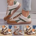 thumbnail image 1 of Pandaie Retro Gum Sole Fashion Sneakers for Women Casual Daily Walking Lace up Flat Shoes Tennis Non Slip Soft Cushioned Insole Trainers Size 6‑9, 1 of 8
